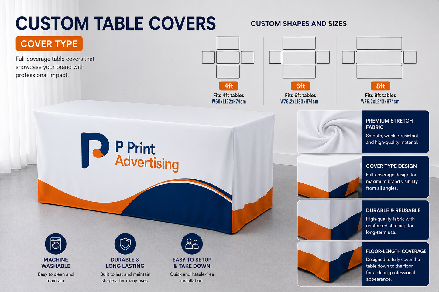 Custom Table Covers – Professional Branding for Every Event