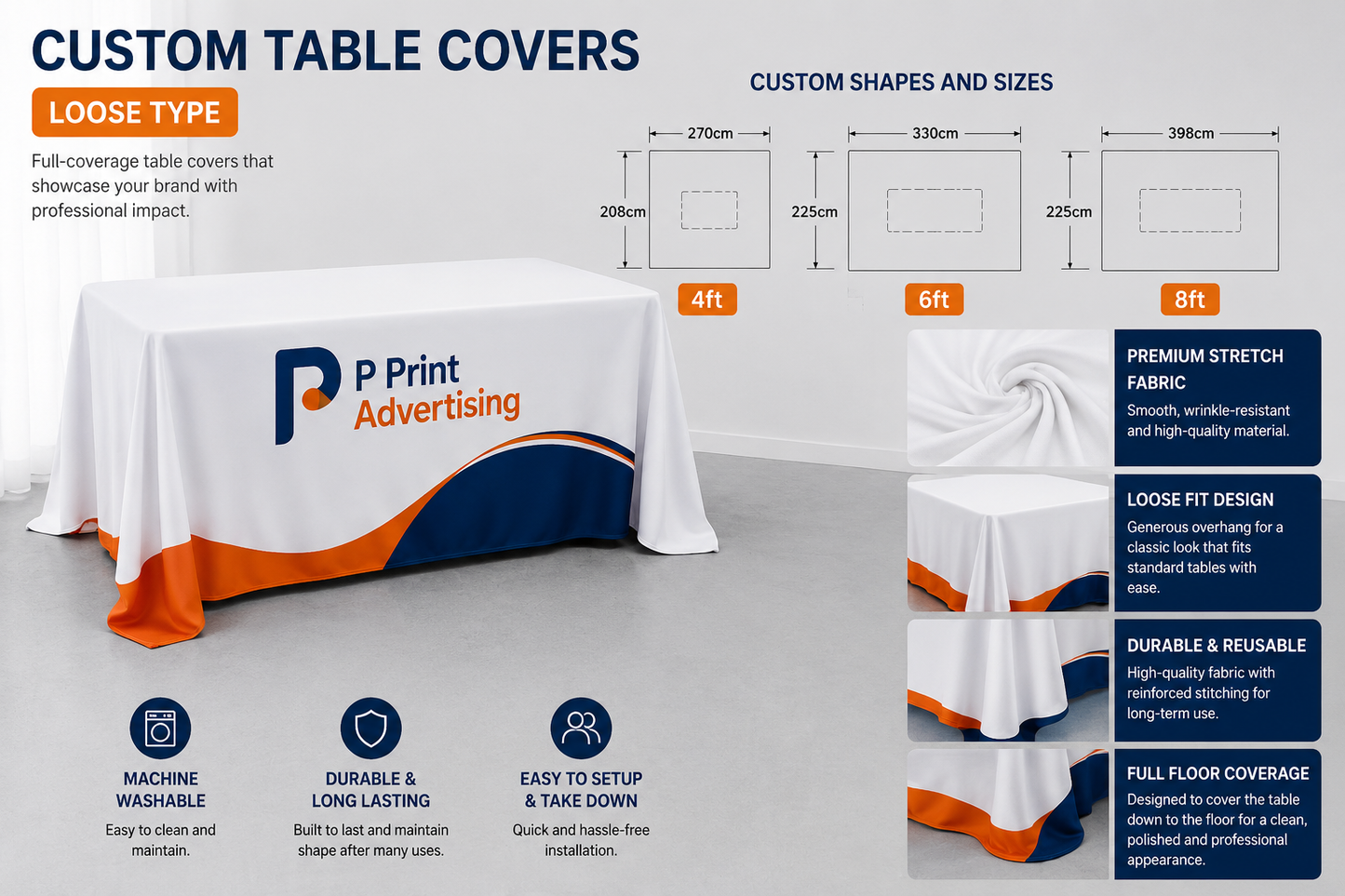 Custom Table Covers – Professional Branding for Every Event